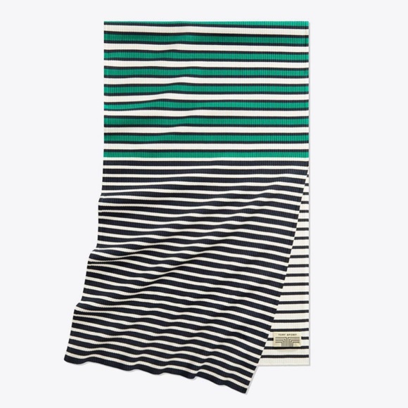 Tory Burch Accessories - Tory Burch Breton Stripe Tech Knit Ribbed Scarf